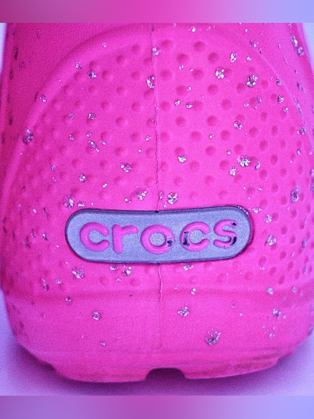 💖 Crocs Kids Rain Boots – Pink Glitter – Size C10 💖 - Picture 11 of 12